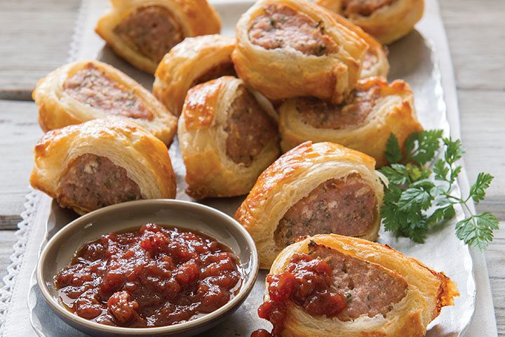 Homemade Sausage Rolls with Ballymaloe Relish