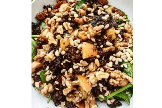 Warm Black Pudding, Apple and Walnut Salad