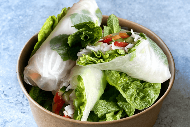 Vegetarian Vietnamese Spring Rolls with Fiery Relish