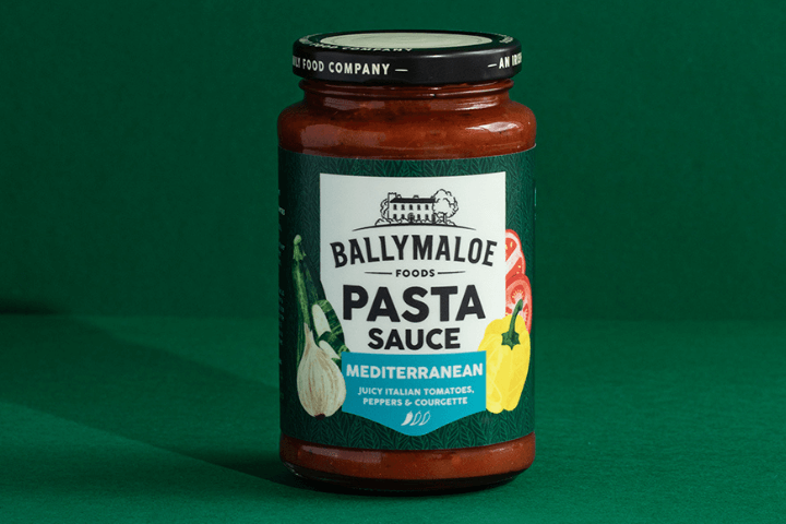 "Dive into the Mediterranean flavors with Ballymaloe Mediterranean Pasta Sauce, showcased in this website image. A jar bursting with sun-kissed tomatoes and aromatic herbs for an authentic taste experience.