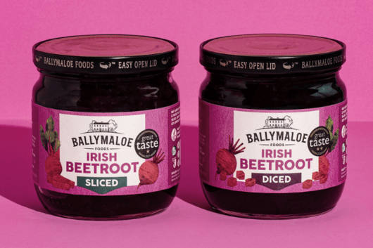 Vibrant and flavorful, Ballymaloe Irish Beetroot steals the spotlight in this website image. A jar filled with the wholesome goodness of locally sourced beetroots.